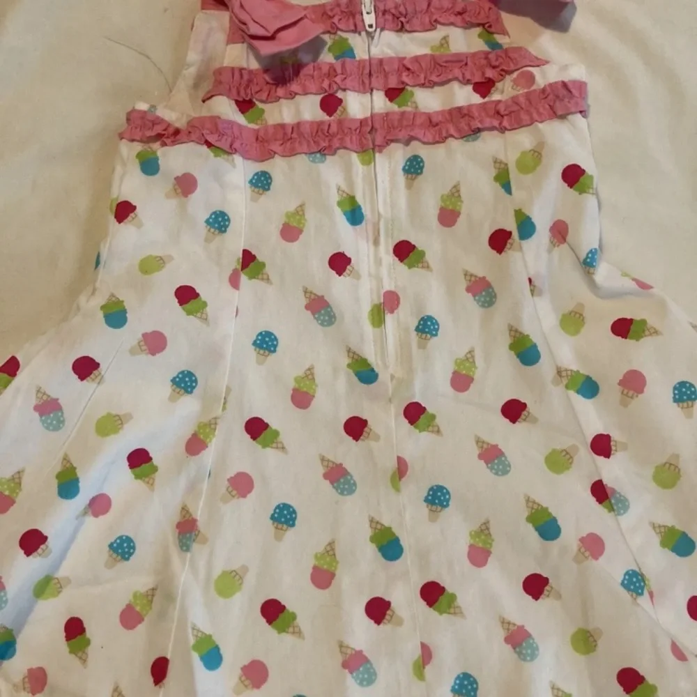 7-4 Gymboree Ice Cream Party Dress 2012 6-12m White NWT